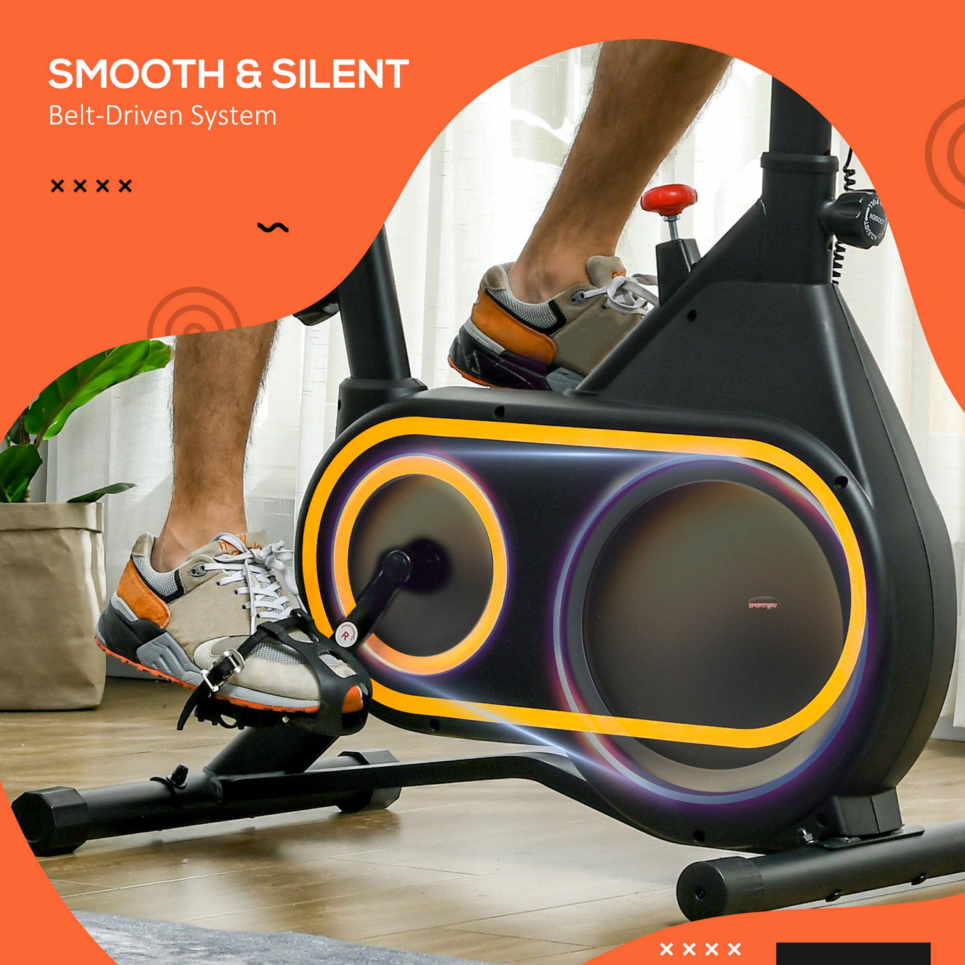 SPORTNOW Silent Magnetic Exercise Bike with Adjustable Resistance, LCD Monitor, and Tablet Holder - ALL4U RETAILER LTD