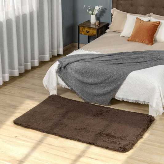 HOMCOM Brown Rug for Living Room, Bedroom, Dining Room - 90x150 cm - ALL4U RETAILER LTD