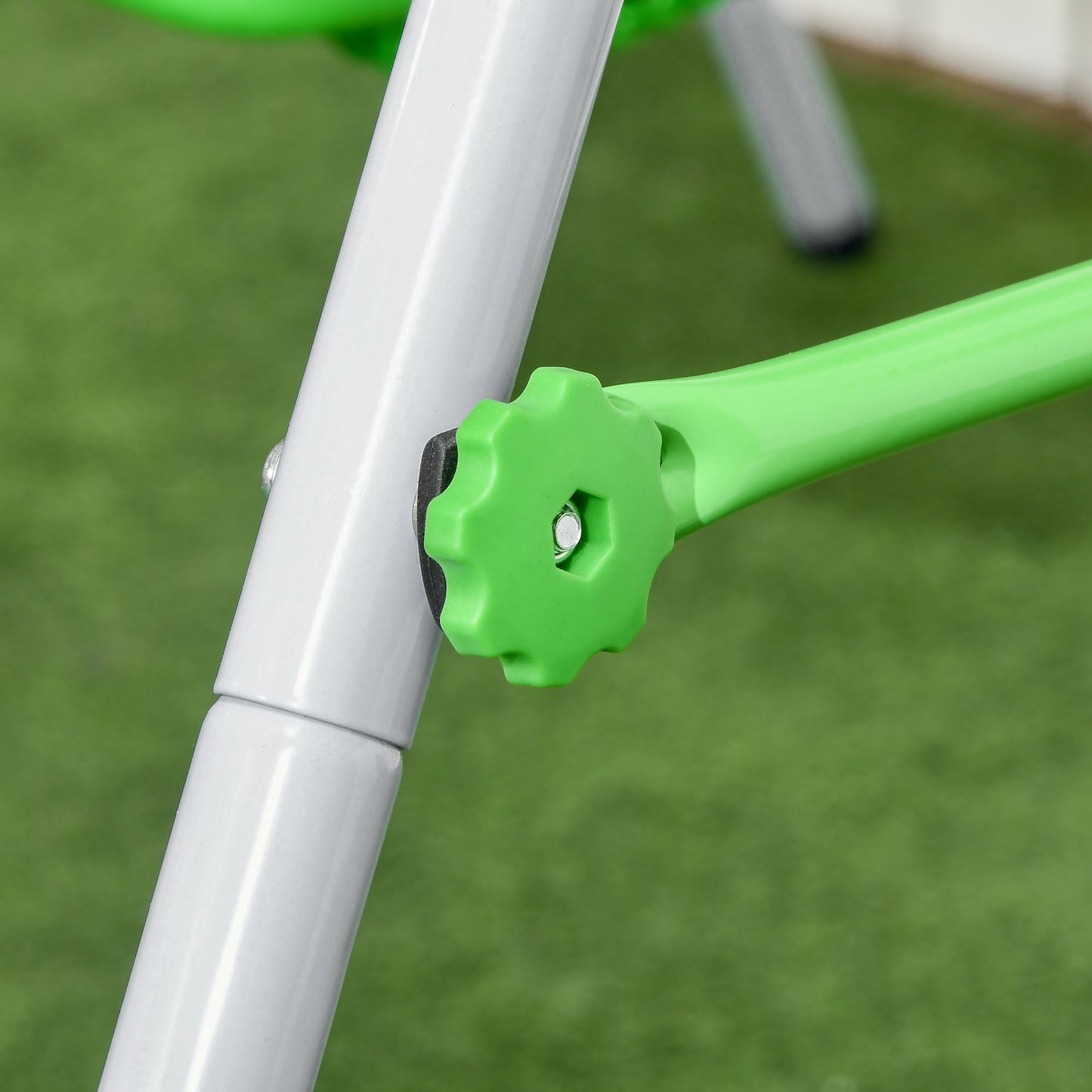 Outsunny Green Steel Baby Swing with Safety Features for Indoor and Outdoor Use - ALL4U RETAILER LTD