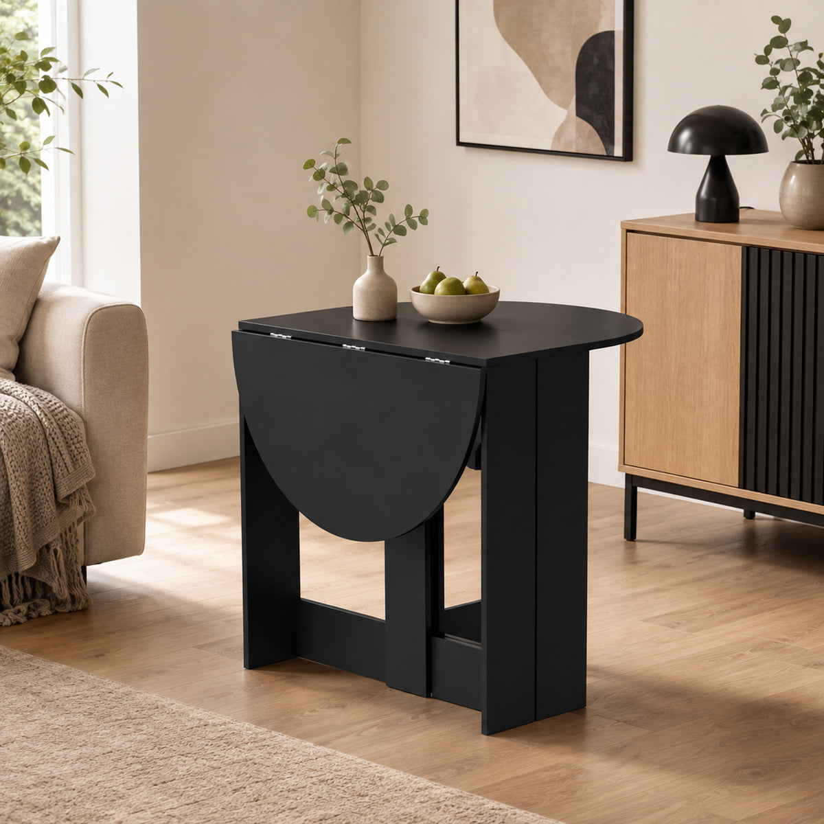 Homcom Folding Drop Leaf Dining Table For Small Spaces Kitchen Or Office Black