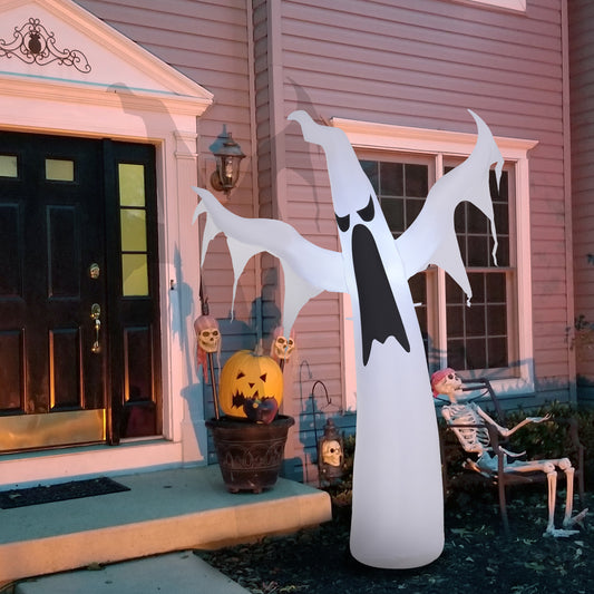 HOMCOM 6FT Inflatable Floating Ghost with LED Lights for Halloween Yard Decoration - ALL4U RETAILER LTD