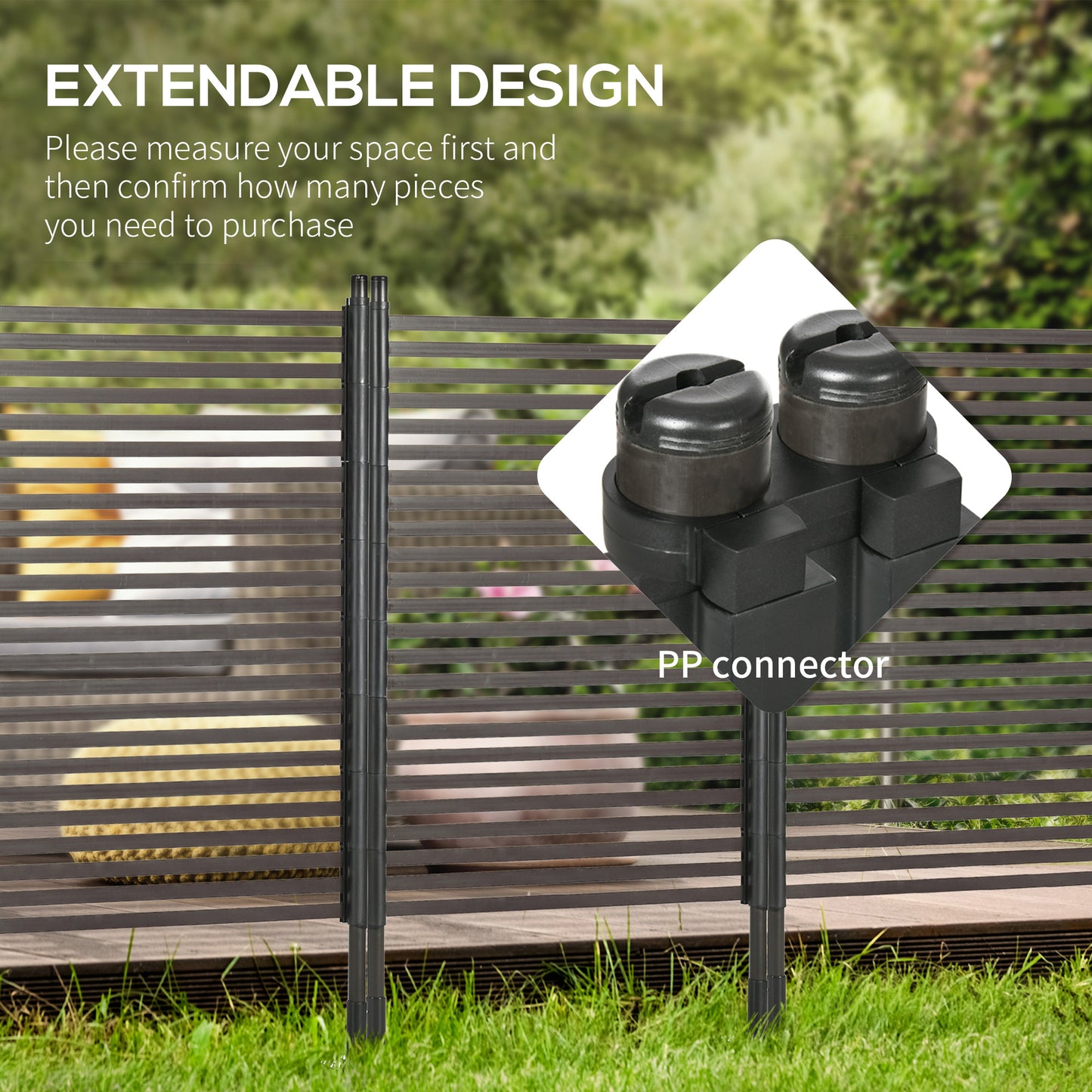 Outsunny Garden Fence Two Standing Ways For Hard And Soft Ground Decorative Outdoor Divider And Animal Barrier Brown
