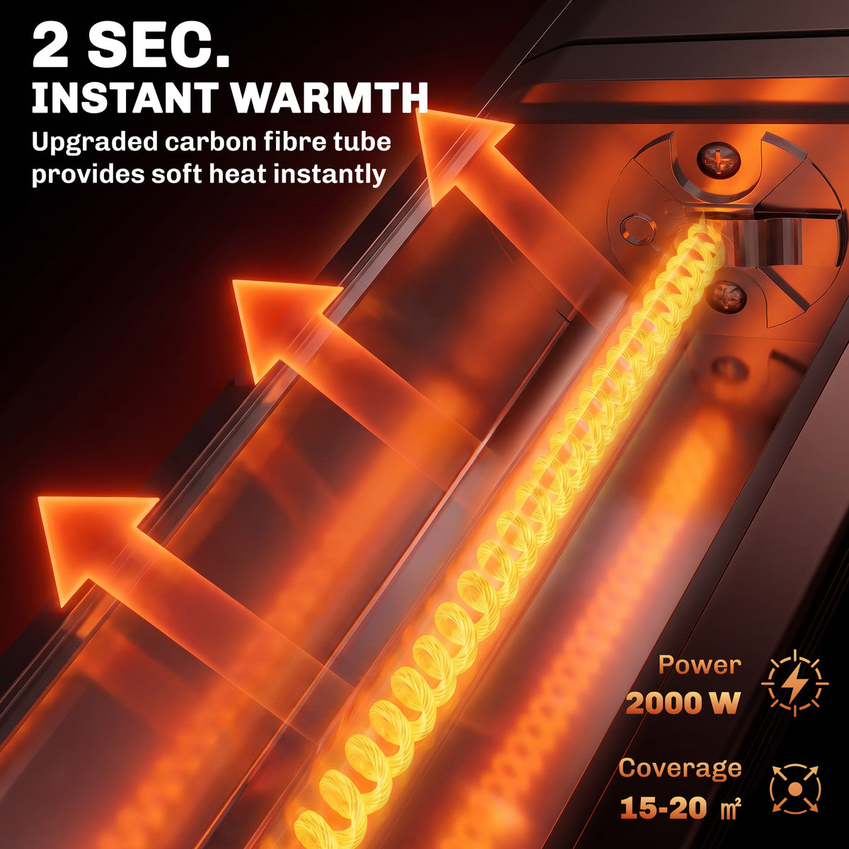 Outsunny 2000W Outdoor Electric Infrared Patio Heater With Remote Timer