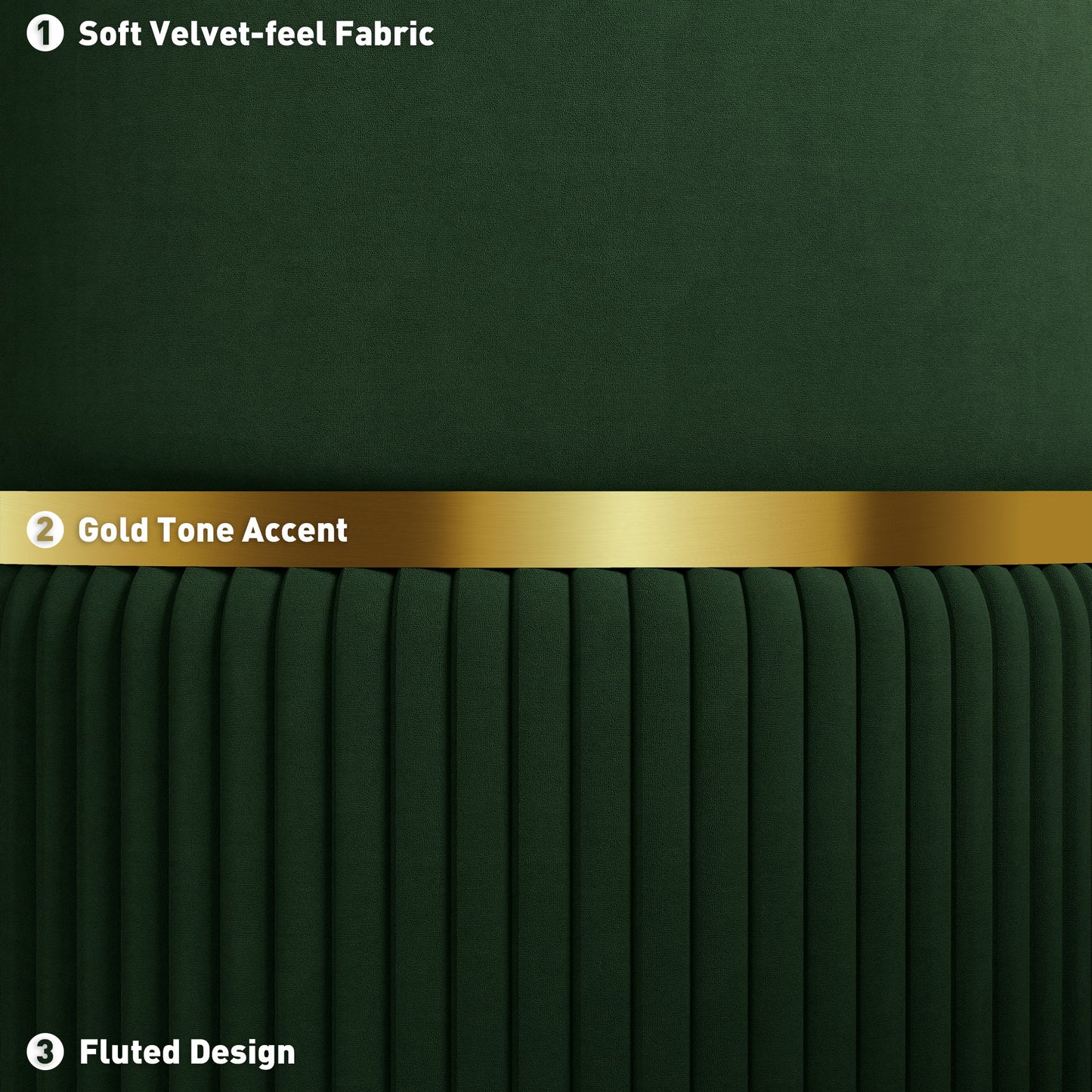 HOMCOM Velvet Feel Storage Ottoman Green With Hidden Under Seat Storage And Solid MDF Frame