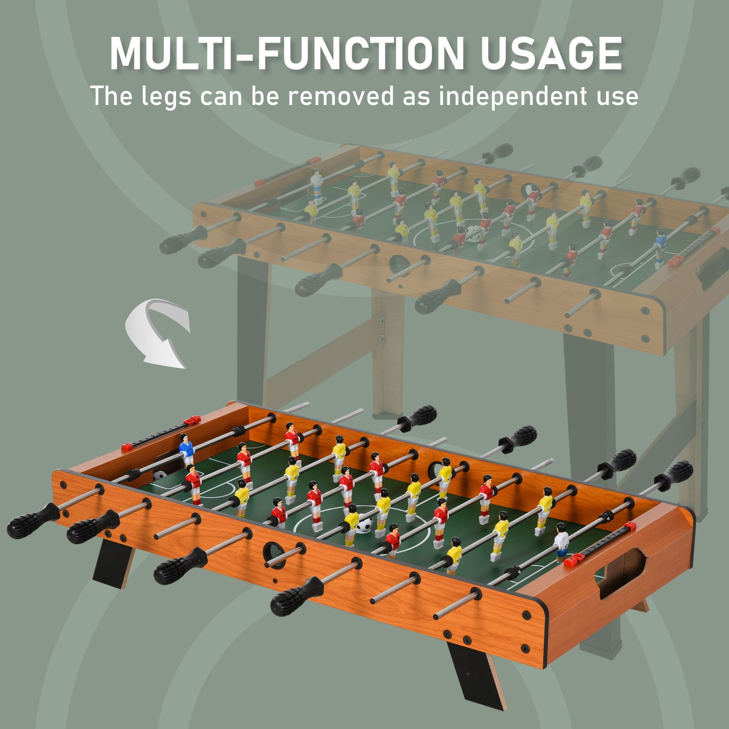 HOMCOM Classic Mini Foosball Table for Home and Office - Heavy Duty 84.5cm with 8 Rods and 2 Balls - ALL4U RETAILER LTD