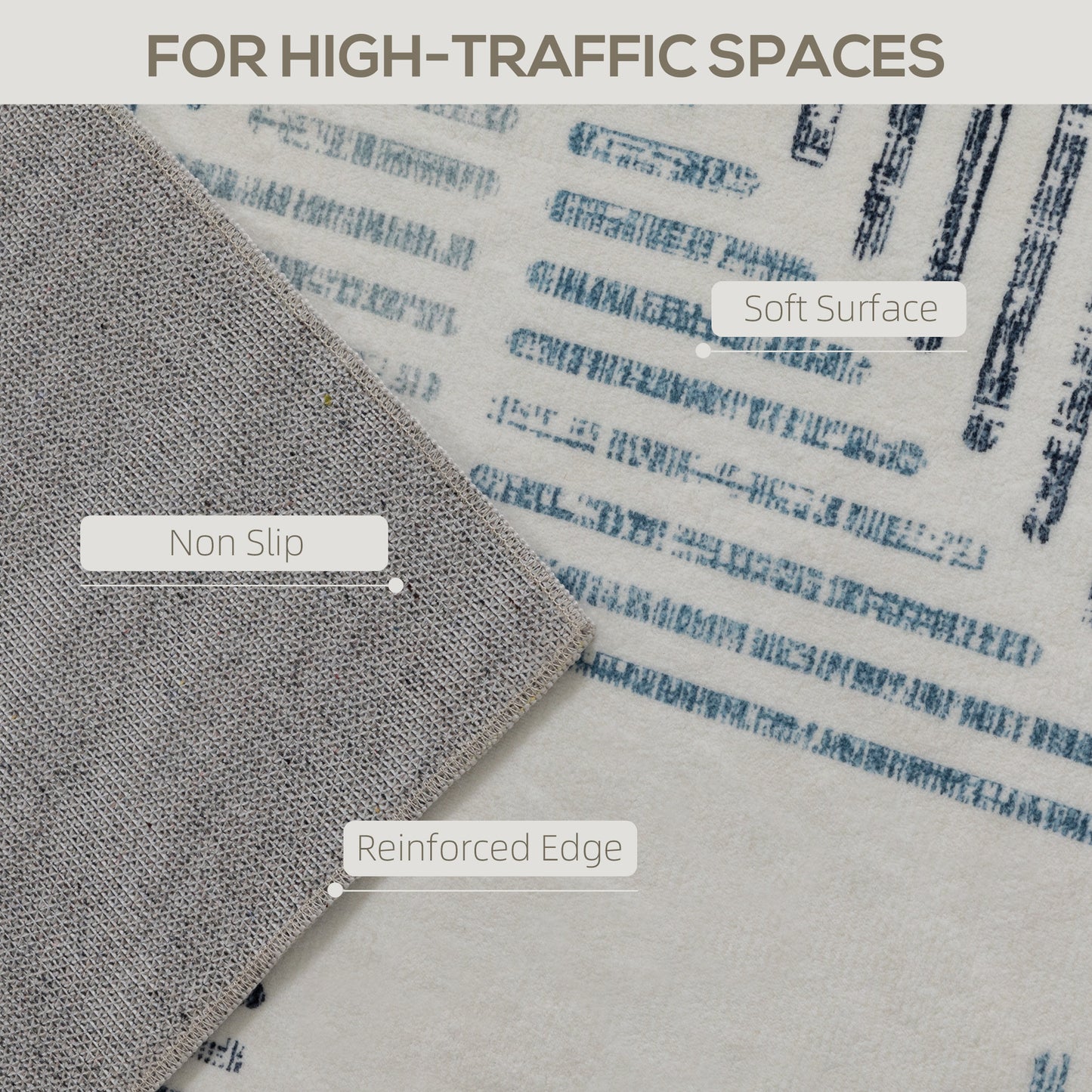 HOMCOM Modern Area Rug Geometric Pattern Non Slip Washable Soft Floor Carpet For Living Room 290 X 200 Cm Multi Colored