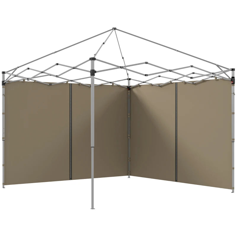 Outsunny Gazebo Side Panels - 2 Pack Replacement for 3x3m or 3x6m Pop Up Gazebo with Zipped Doors - Beige - ALL4U RETAILER LTD