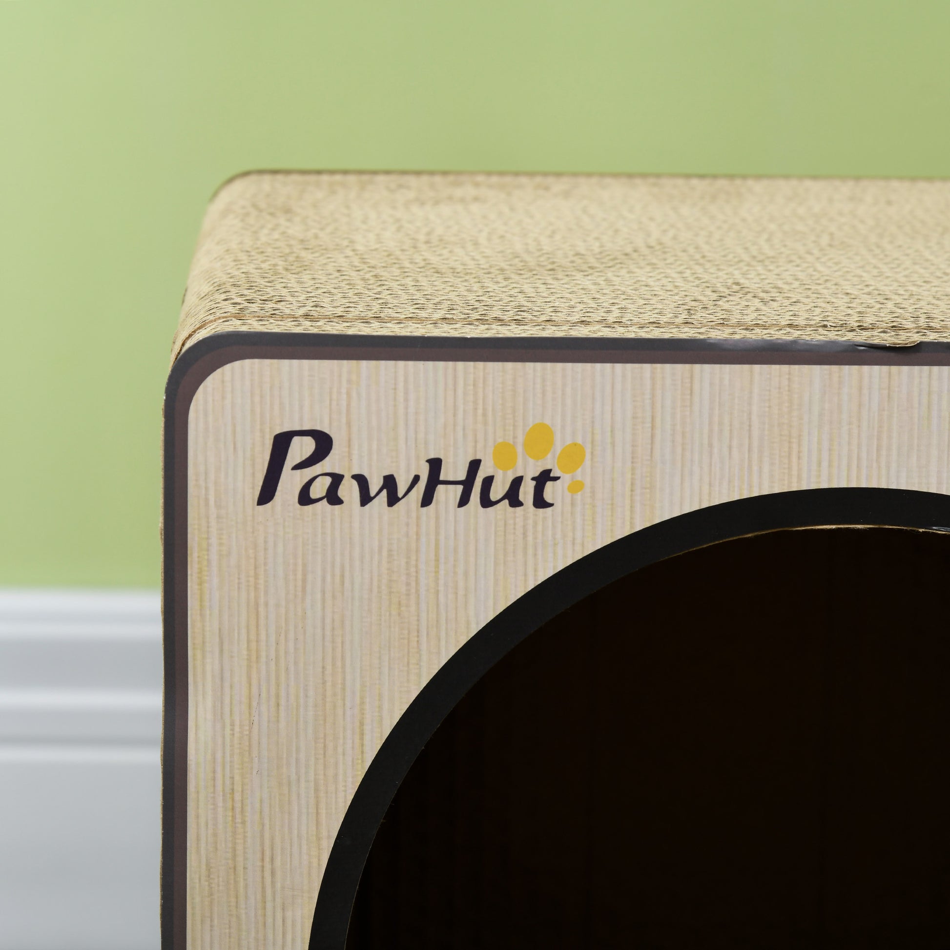 PawHut Vintage Radio Shaped Cat Scratcher & Cozy House with Catnip - 2 in 1, Natural Wood Finish - ALL4U RETAILER LTD