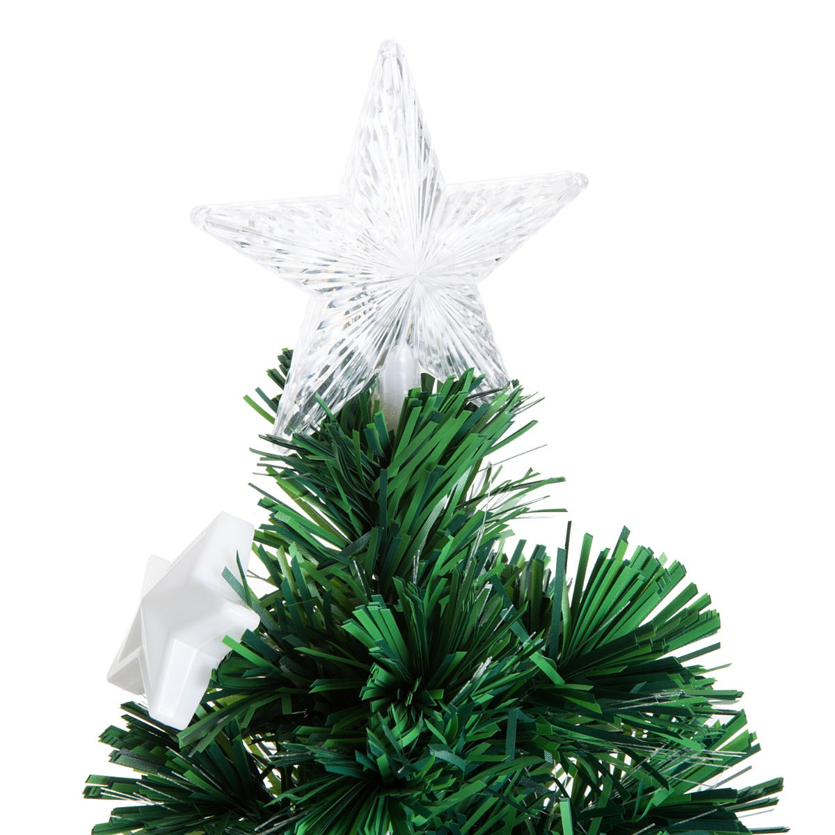 HOMCOM 4ft Pre-Lit Fiber Optic Christmas Tree with Star Decorations - ALL4U RETAILER LTD