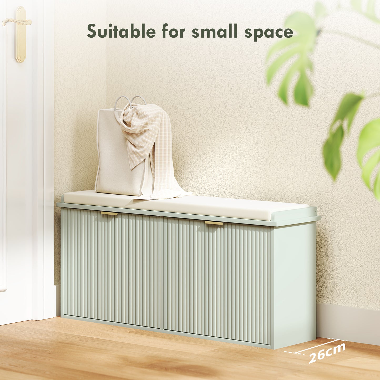 HOMCOM Green Elegant Ten Shoe Bench With Top Seat And Flip Drawer For Entryway Storage 240 Kg Capacity