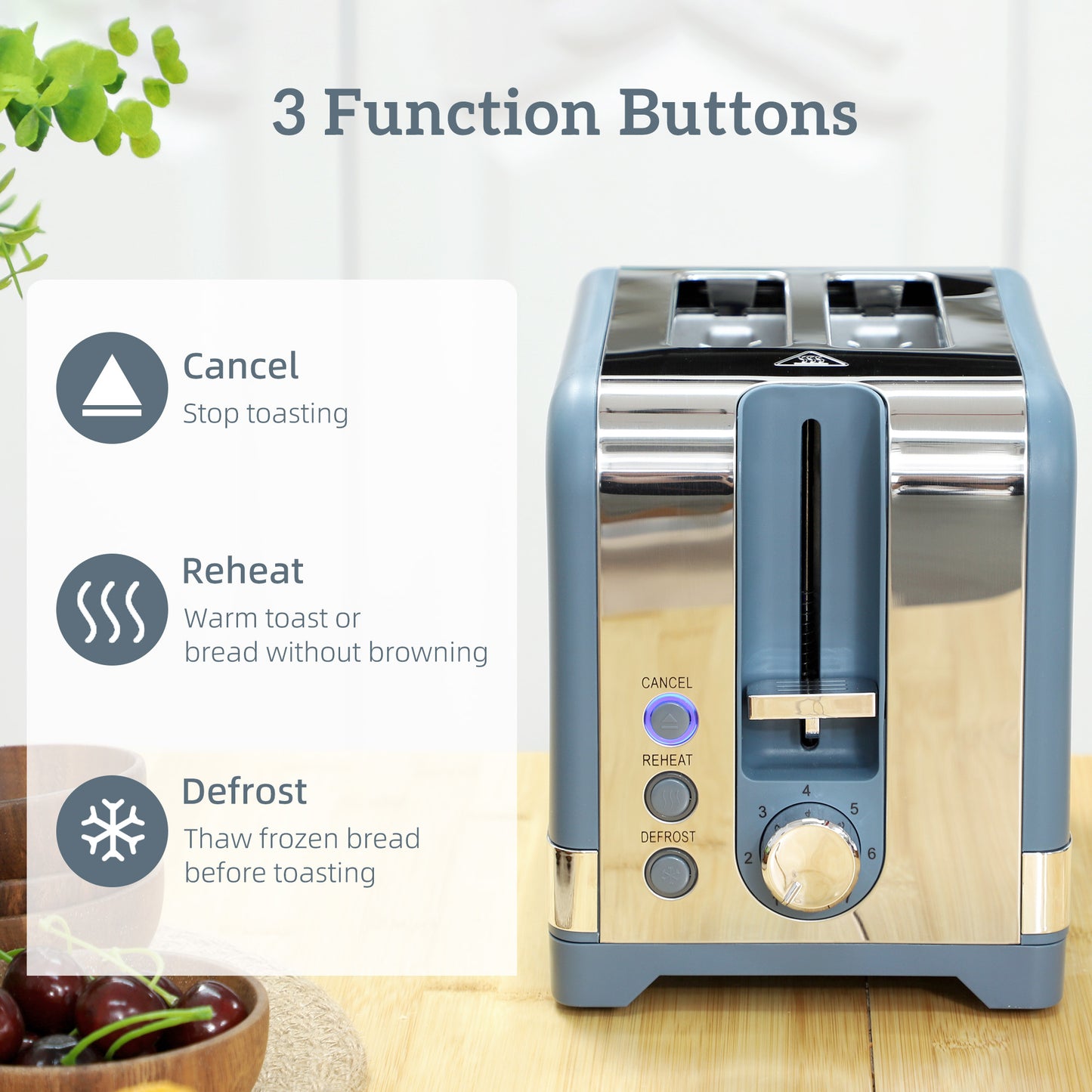 Homcom Kettle And Toaster Set Blue Textured Sleek Design Matte Finish Curved Shape