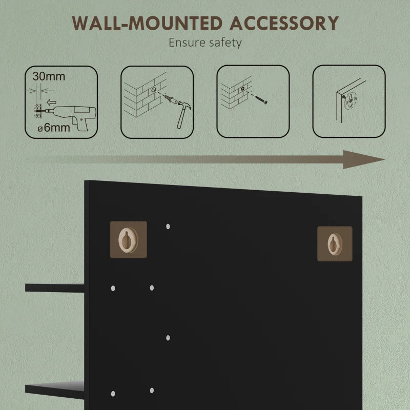 HOMCOM Wall-Mounted Bamboo Bathroom Mirror with Storage Shelves - ALL4U RETAILER LTD