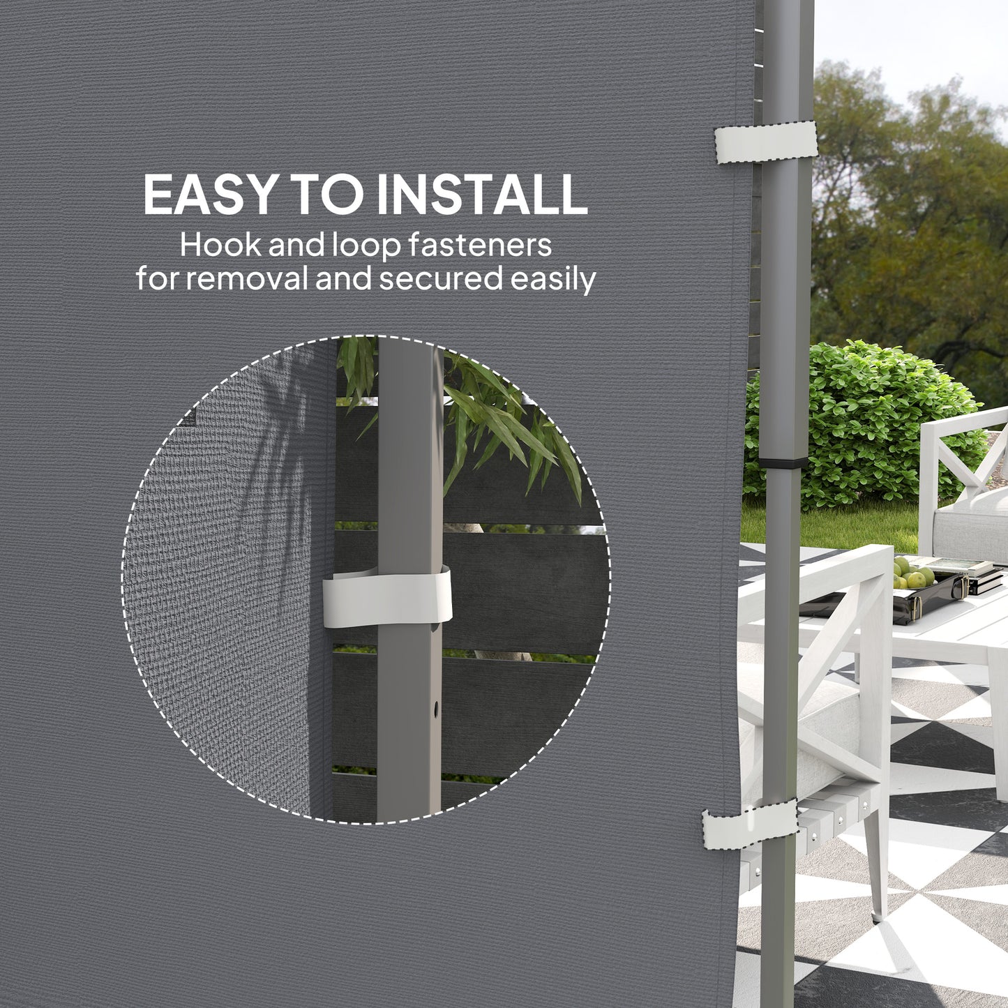 Outsunny 195 x 295cm Replacement Gazebo Sidewall Grey For 3x3m Outdoor Gazebo With Four Mesh Pockets