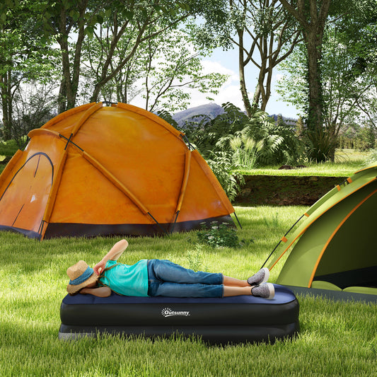 Outsunny Portable Single Air Mattress with Integrated Electric Pump and Carrying Bag - ALL4U RETAILER LTD