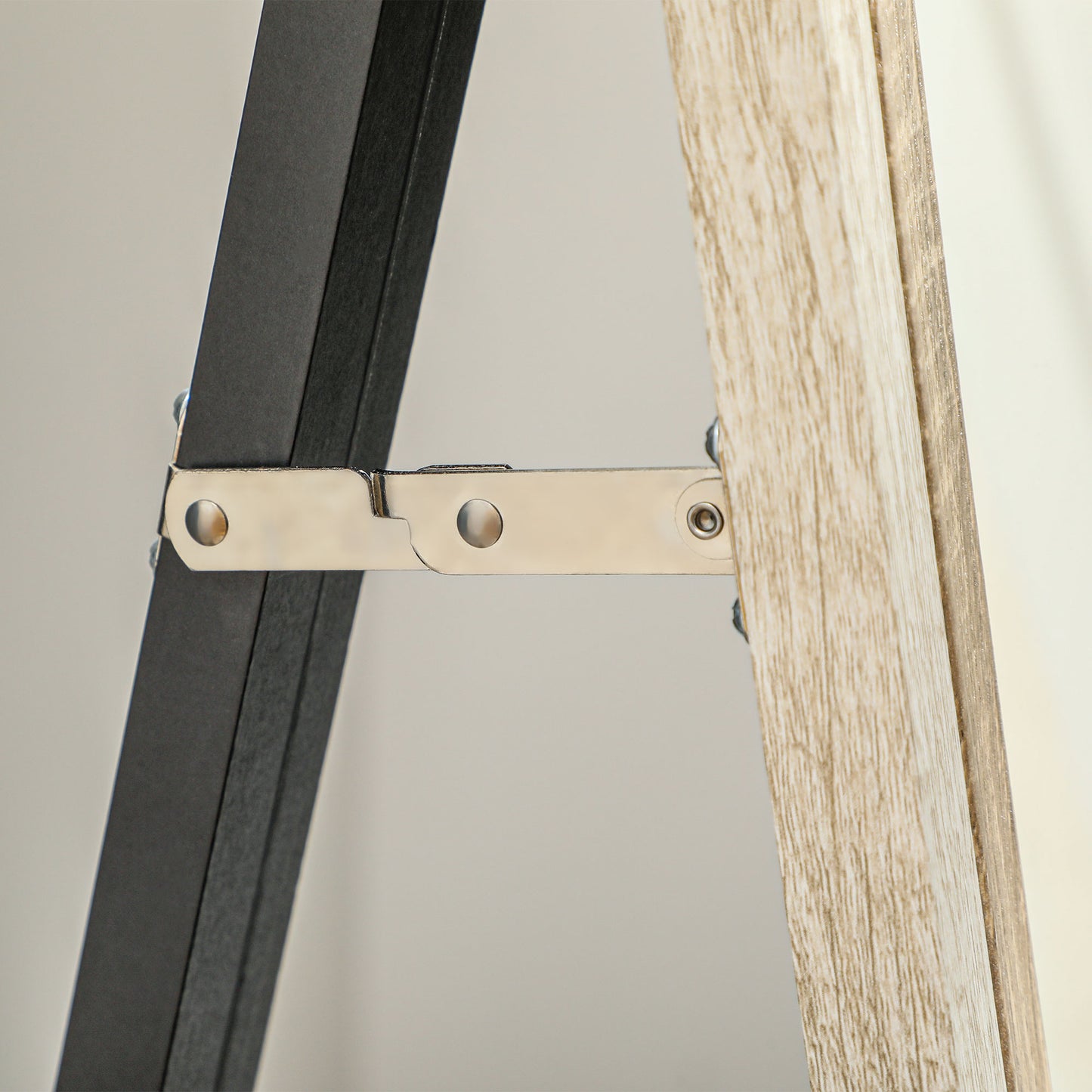 HOMCOM 162.6 cm Two Tone Full Length Mirror White and Oak Tone Floor Standing for Dressing and Outfit Checks