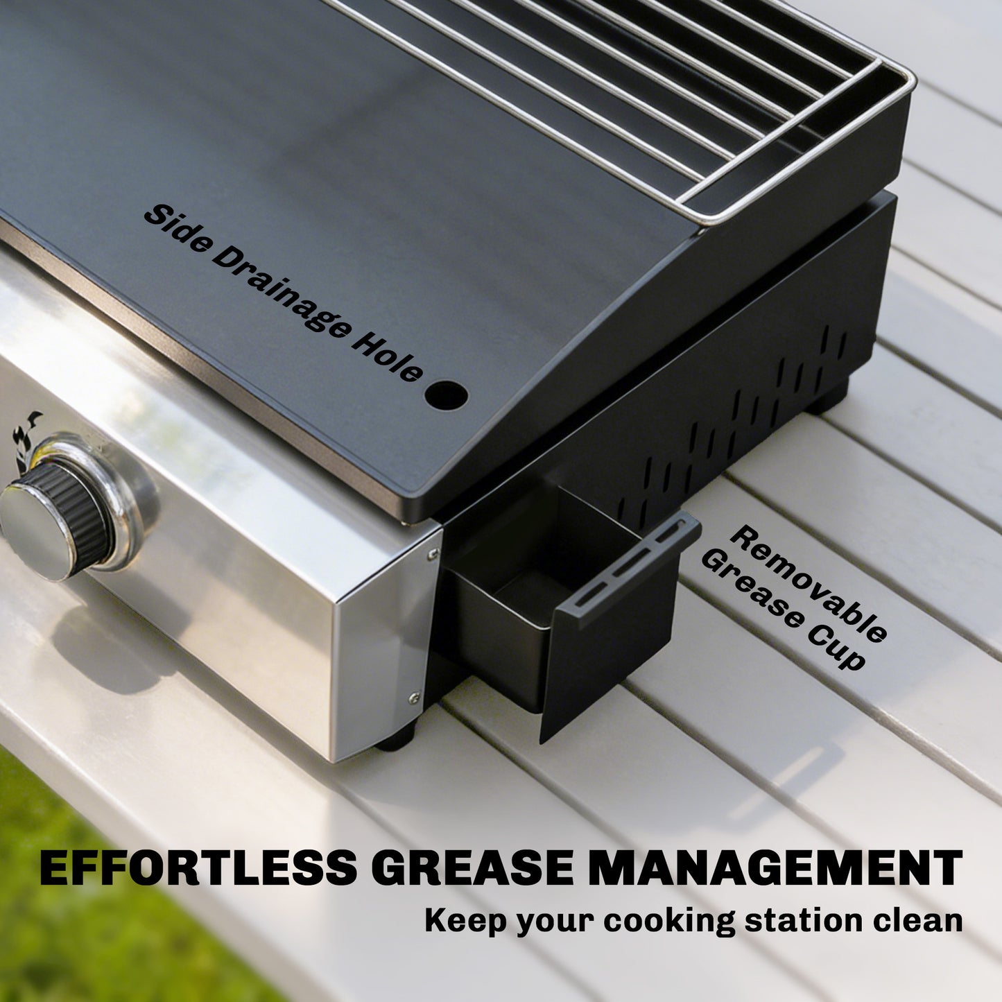 Outsunny Two Burner Grill Griddle Portable Gas Plancha With Warming Rack 5 Kilowatt Tabletop Gas BBQ Grease Cup Black