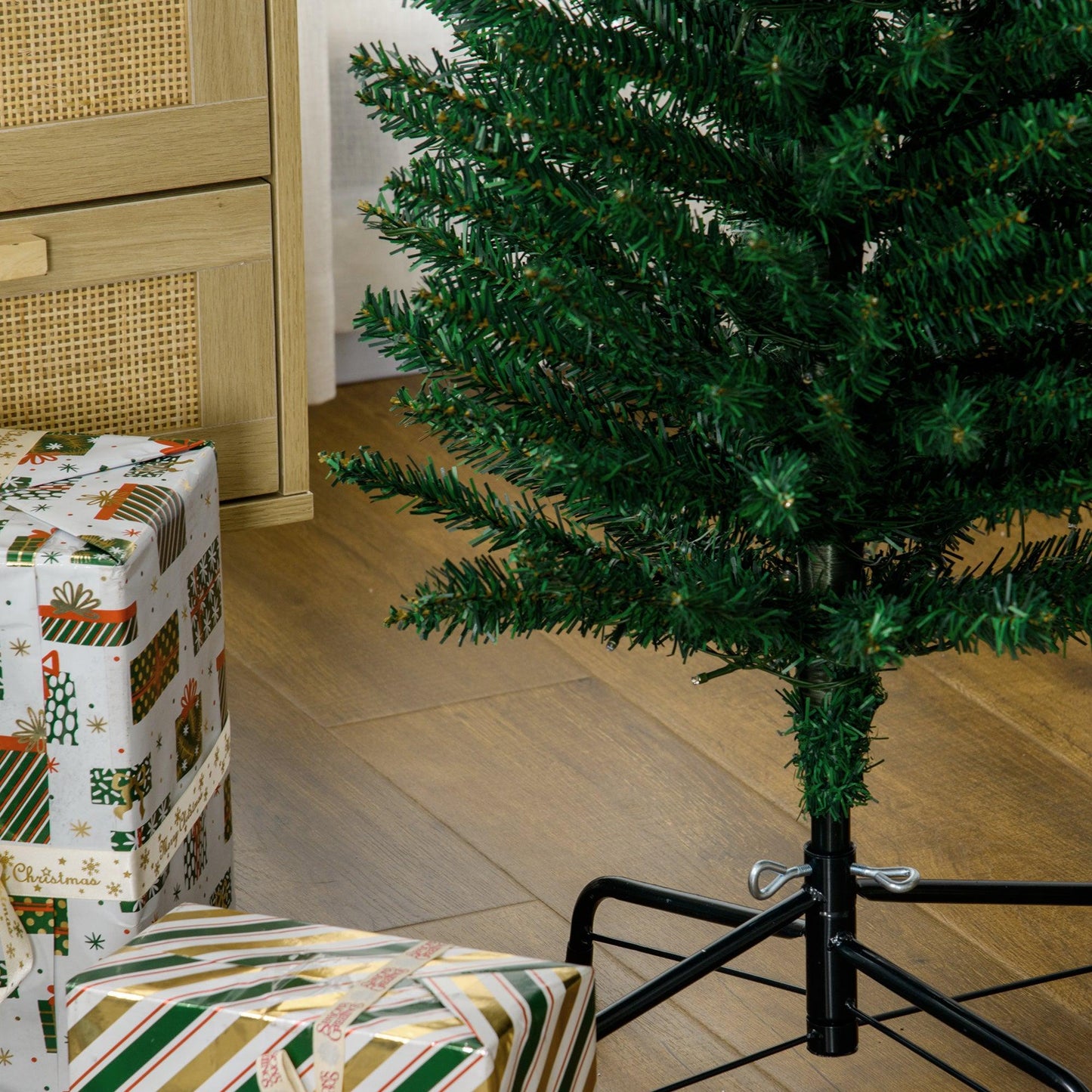 HOMCOM 6' Prelit Christmas Tree with Colourful LED Lights - ALL4U RETAILER LTD