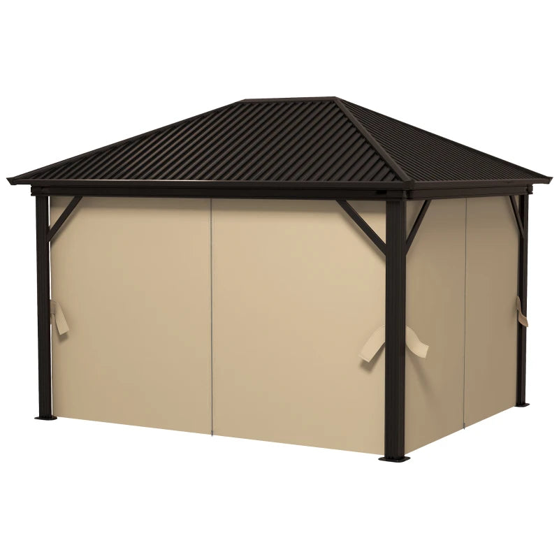 Outsunny 3.6 x 3m Aluminium Frame Hardtop Gazebo with Accessories | Sturdy Outdoor Shelter for Enhanced Durability