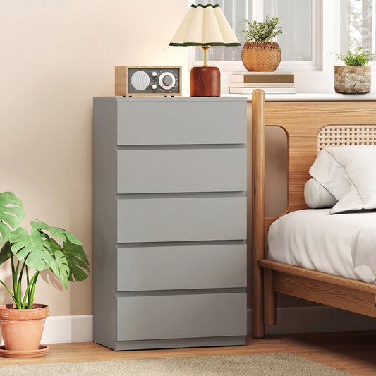 Homcom 5 Drawer Chest Modern Dresser Storage Cabinet for Bedroom Organization Solution