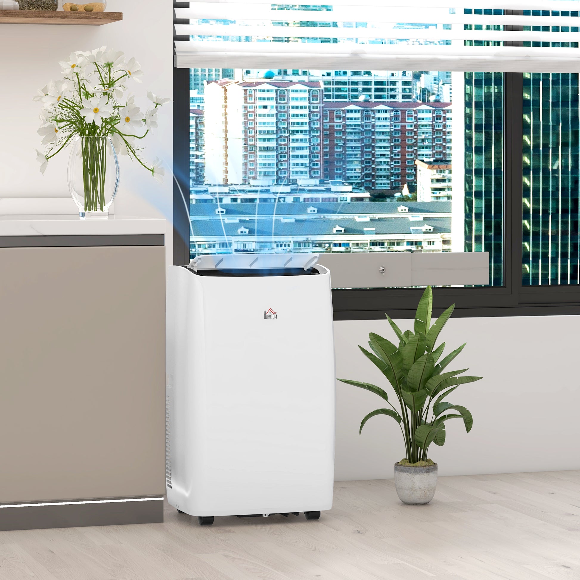 HOMCOM 14,000 BTU Portable Air Conditioner with Dehumidifier and Sleep Mode for Rooms up to 40m² - Mobile Cooling Solution with 24H Timer and Wheels - ALL4U RETAILER LTD