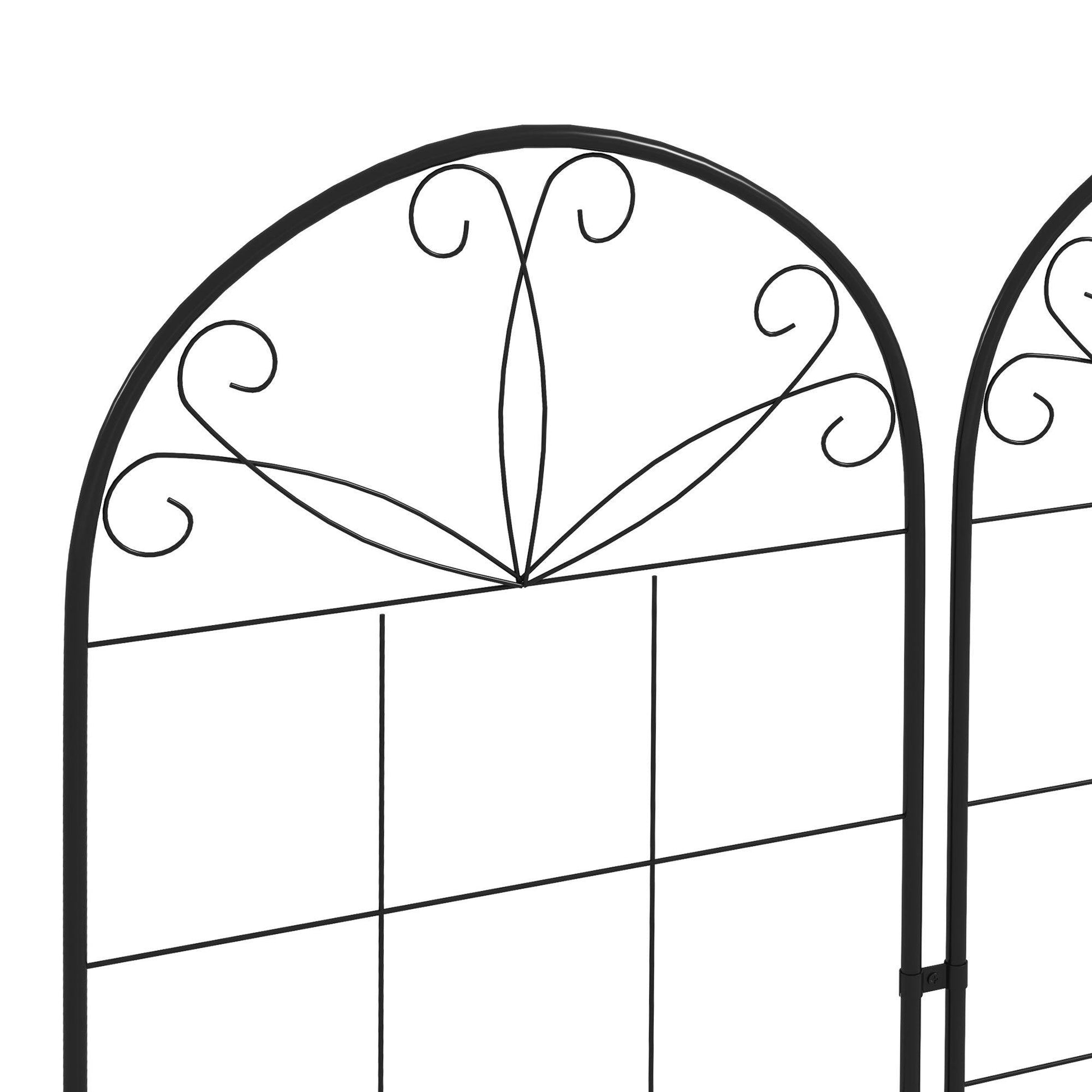 Outsunny Metal Trellis Set of 2, Garden Trellis for Climbing Plants Support Frames, Grid Design - ALL4U RETAILER LTD