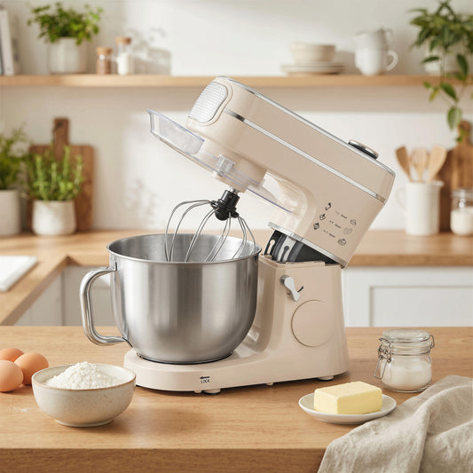 HOMCOM Stand Mixer 6L 1400W Tilt Head Food Mixer With 11 Speeds Pulse Fermentation Function LED Display Cream