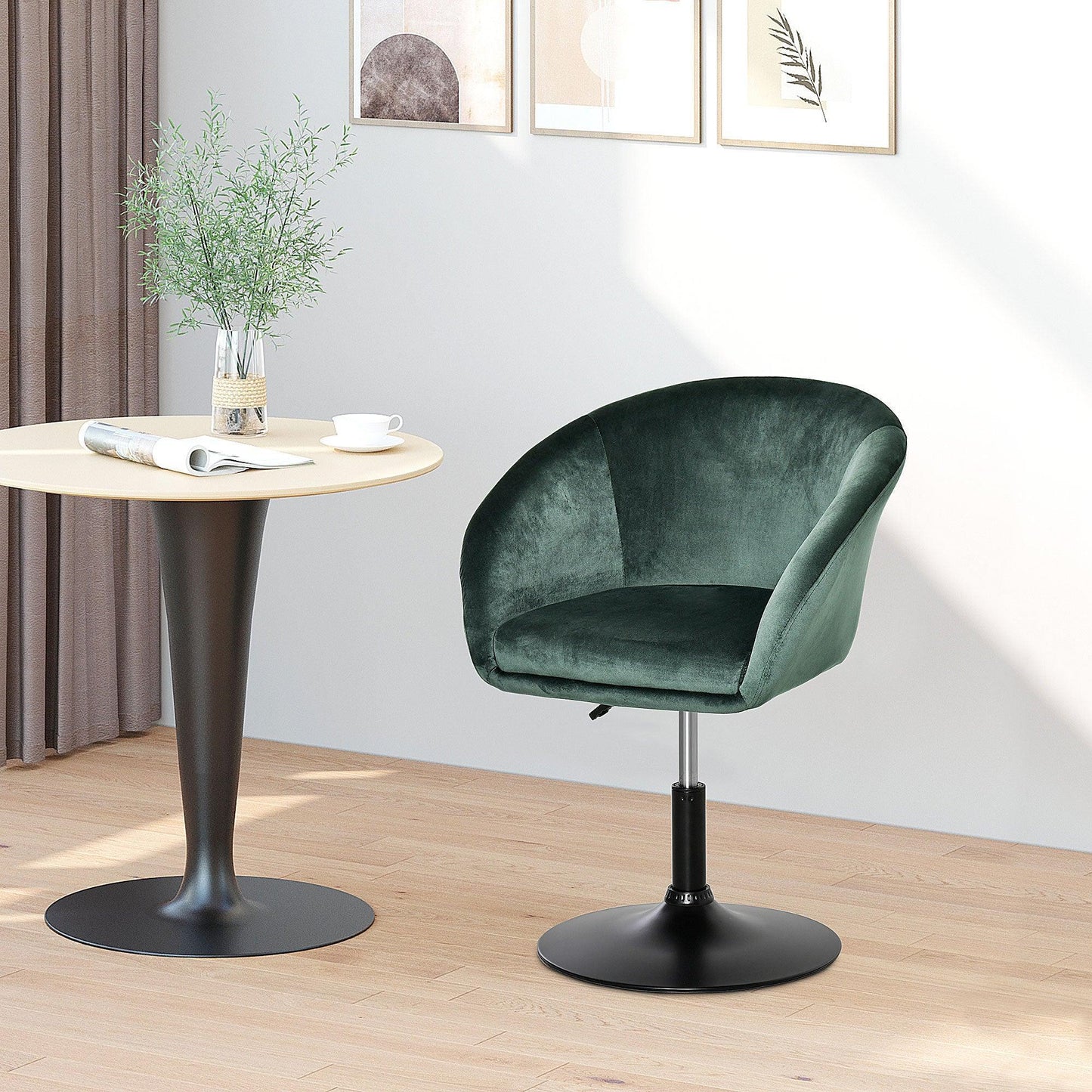 HOMCOM Green Swivel Bar Stool - ALL4U RETAILER LTD