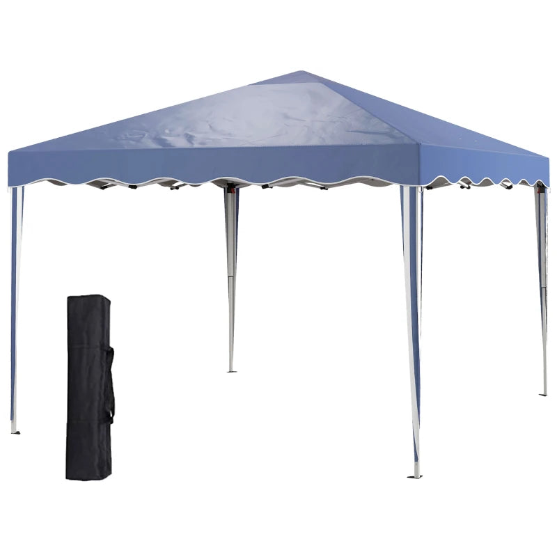 Outsunny Adjustable Height Pop-Up Gazebo - Blue, 3 x 3m with Carry Bag: Elevate Your Outdoor Events - ALL4U RETAILER LTD