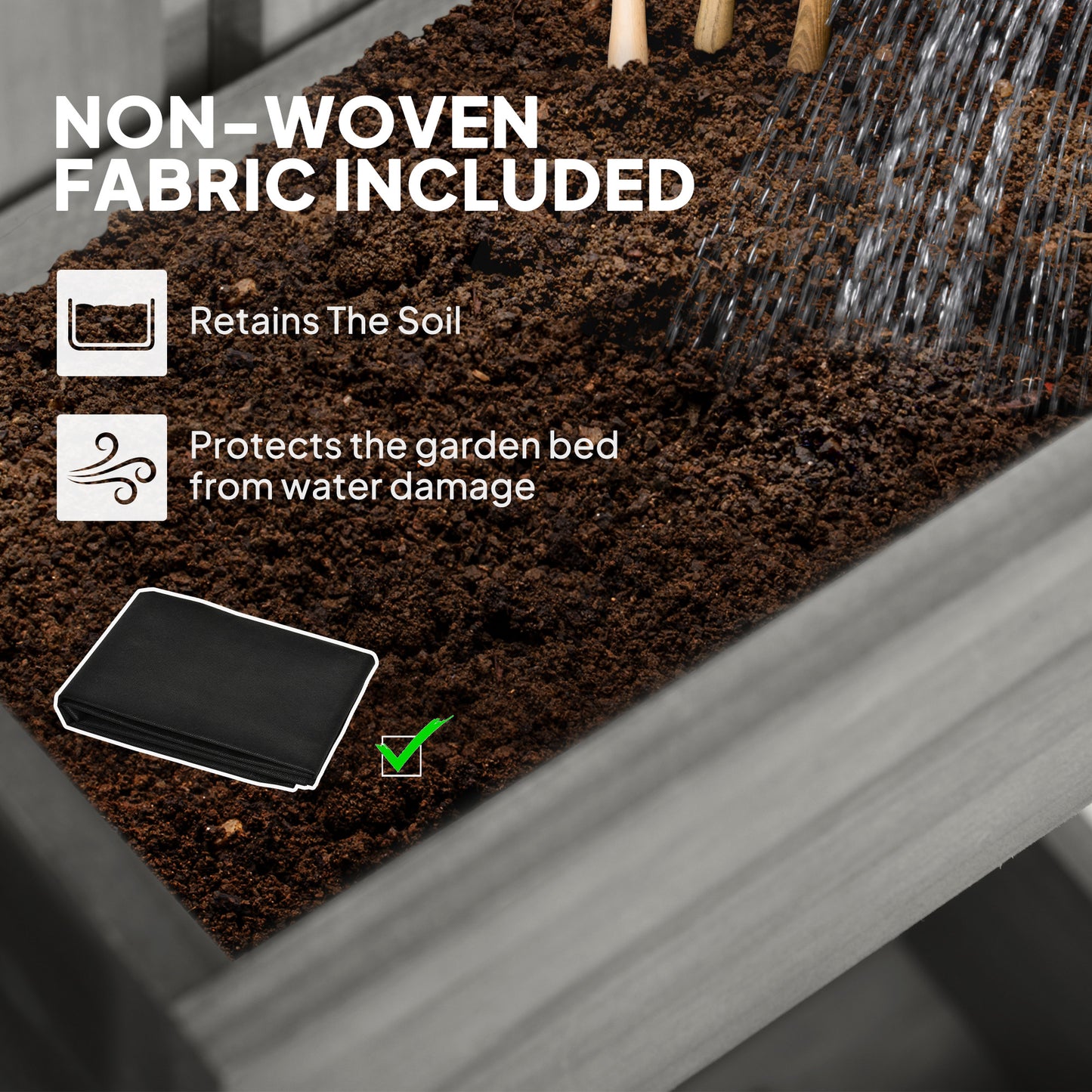 Outsunny Wall Mounted Wooden Garden Planters With Trellis And Drainage Holes Three Planter Boxes For Patio Grey