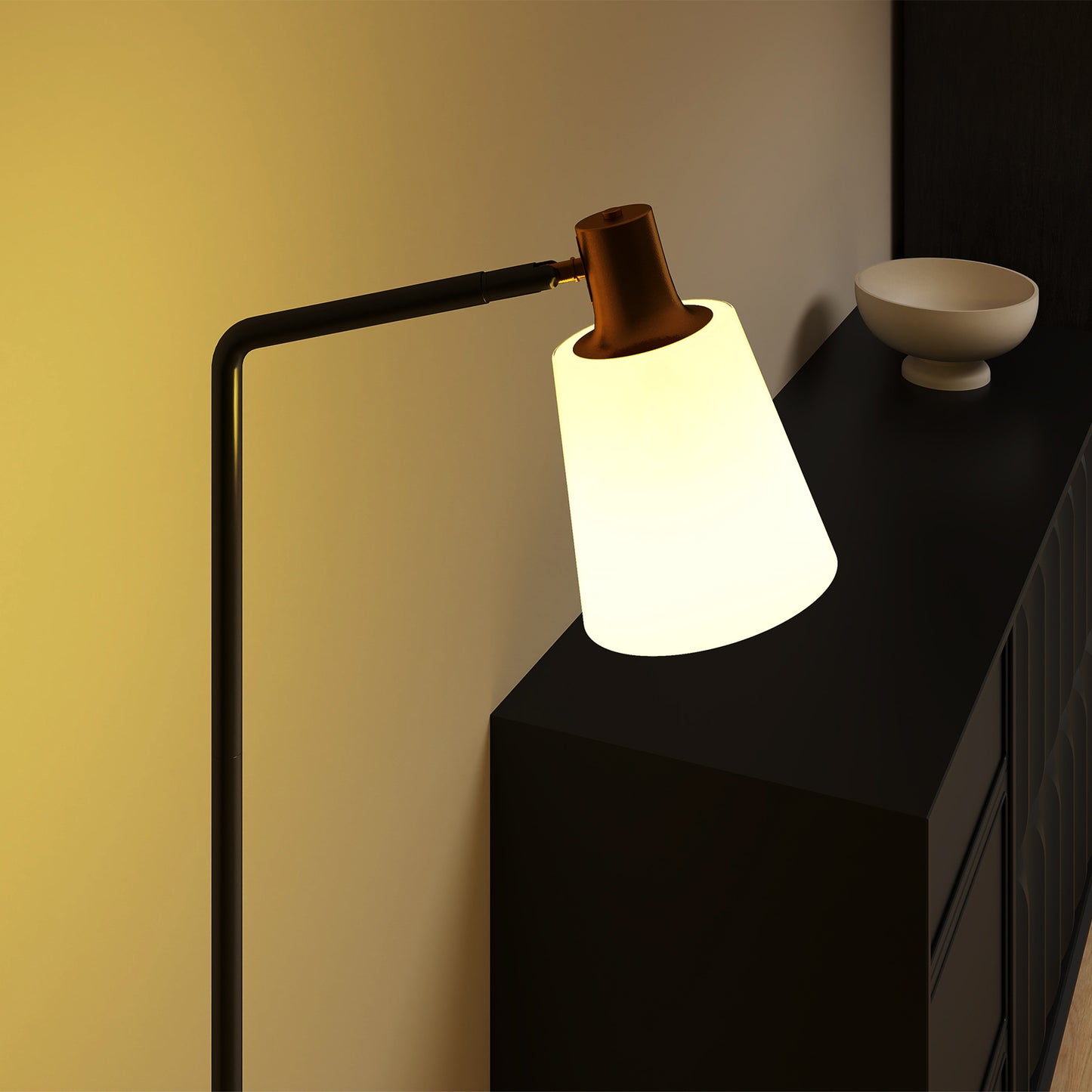 HOMCOM Floor Lamp With 350 Degree Rotatable Head And 3 Color Temperatures 3000K 4000K 6500K Living Room Black