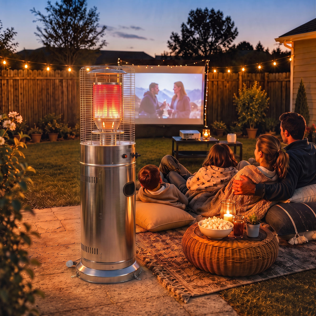 Outsunny 13 kW Stainless Steel Propane Patio Heater With Wheels