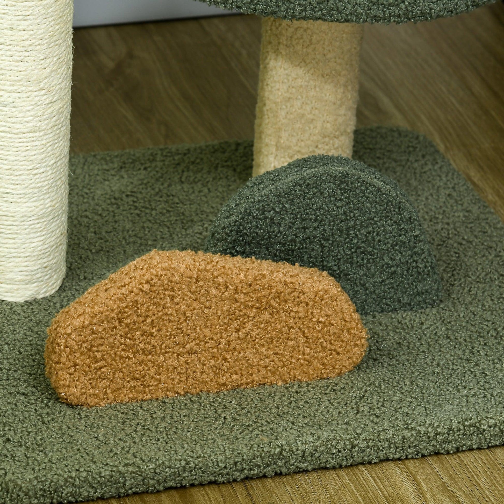 PawHut Small Cat Tree for Indoor Cats, Scratching Posts with Two Beds, Toy Ball - ALL4U RETAILER LTD