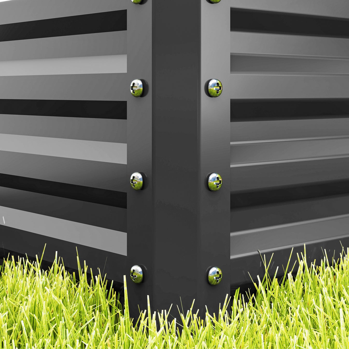 Outsunny Set of Two 110 x 50 Cm Steel Planter Boxes Light Grey for Outdoor Gardens