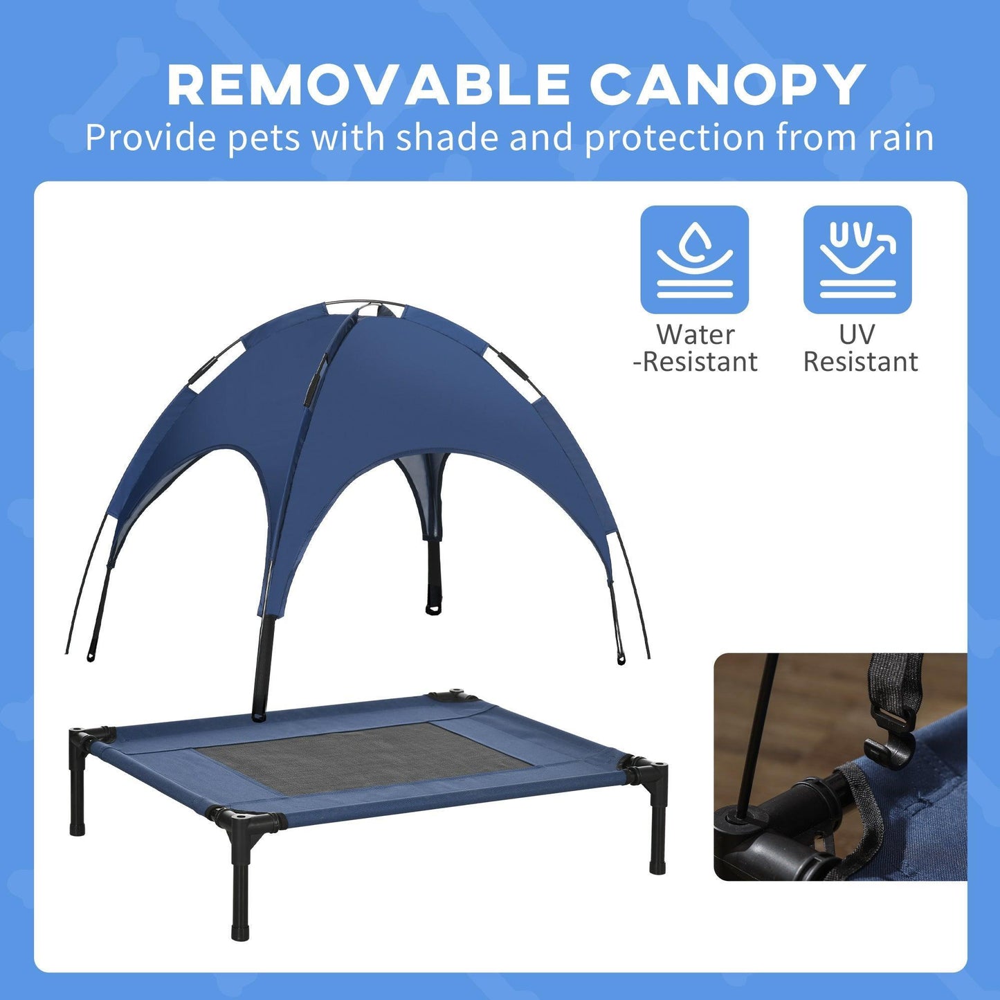 PawHut Raised Waterproof Dog Bed with Canopy - ALL4U RETAILER LTD