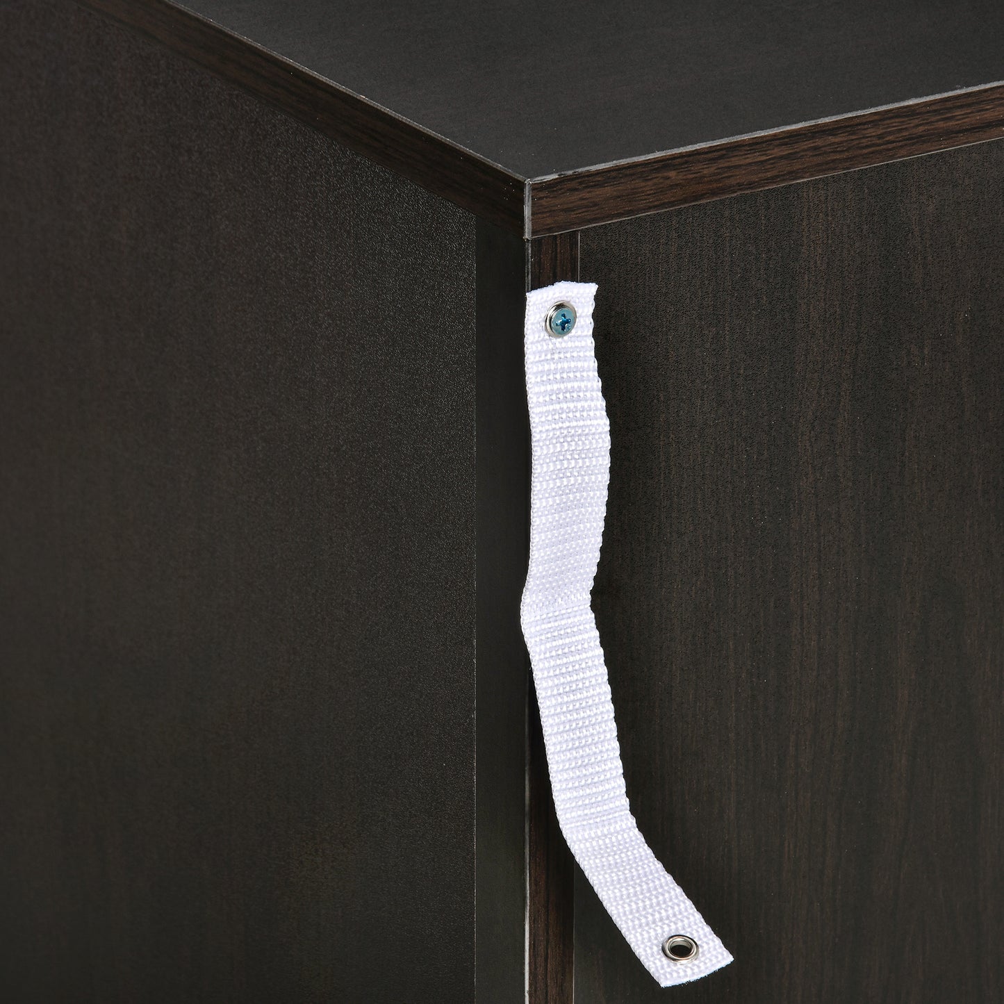 HOMCOM Bedside Cabinet With Drawer And Shelf White Nightstand Side Table With Metal Rail Set Of 2