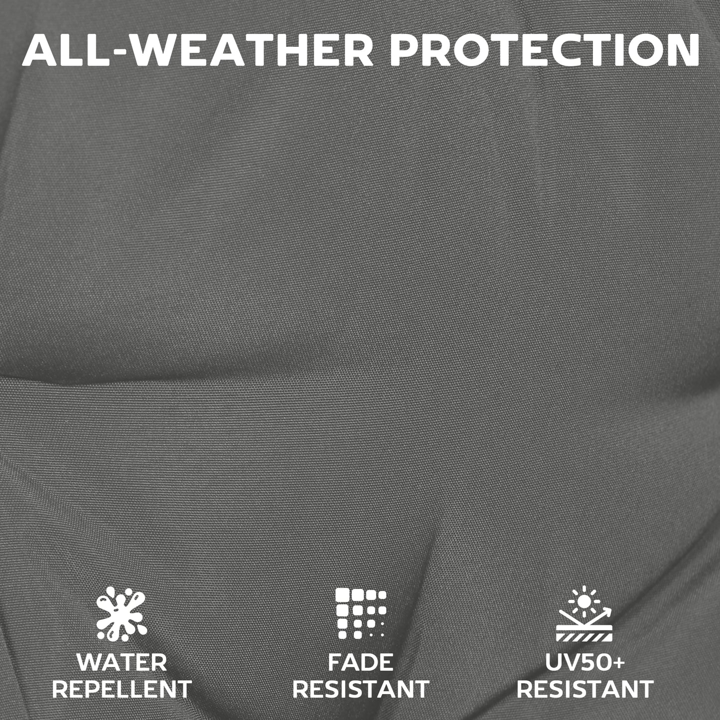 Outsunny Set of 6 Outdoor Seat Cushions Machine Washable Covers Water Repellent Dark Grey