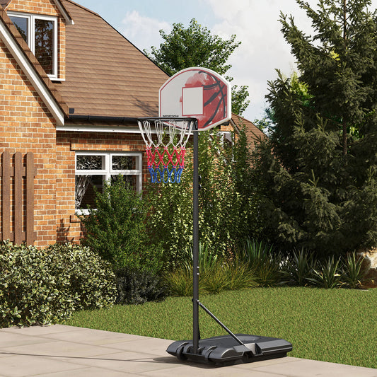 SPORTNOW Adjustable Basketball Hoop with Wheels and Enhanced Stability Base - 179-209cm - ALL4U RETAILER LTD