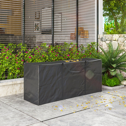 Outsunny 720 L Waterproof Garden Cushion Storage Bag Black Outdoor Cushion And Patio Accessory Storage