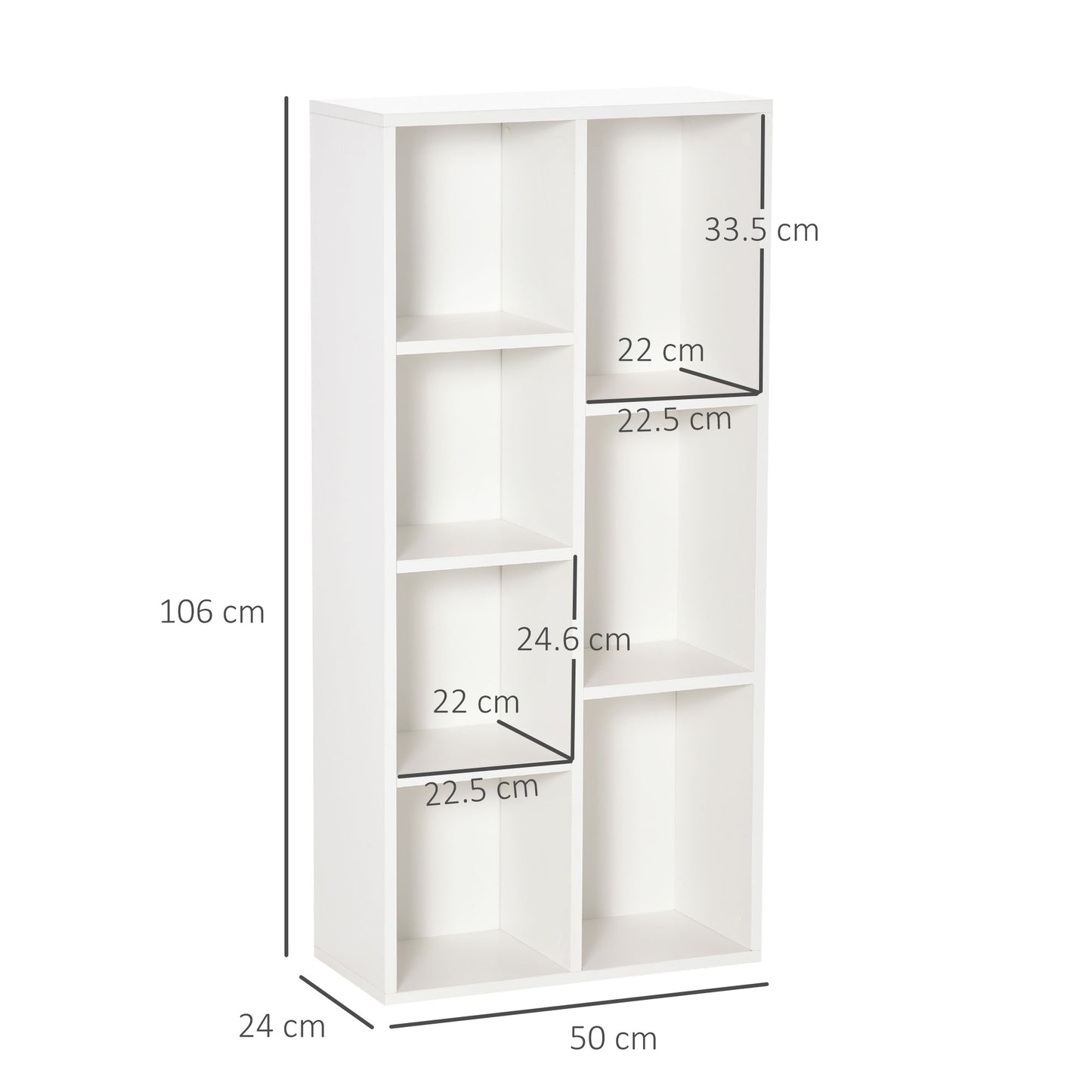 HOMCOM Modern White Seven-Cube Storage Bookcase - ALL4U RETAILER LTD