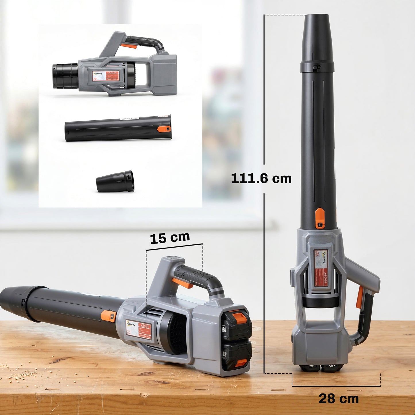 Outsunny Cordless Leaf Blower 2x4000mAh Batteries And Charger 36V Lightweight Garden Blower With 1000W Brushless Motor