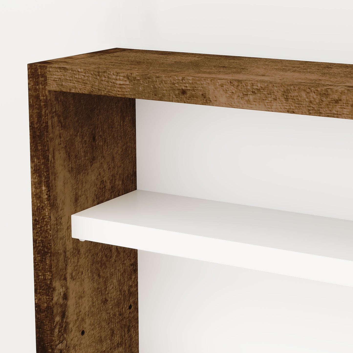 HOMCOM 5 Tier Wall Display Cabinet With Glass Doors 60x80cm Rustic Brown And Four Adjustable Shelves