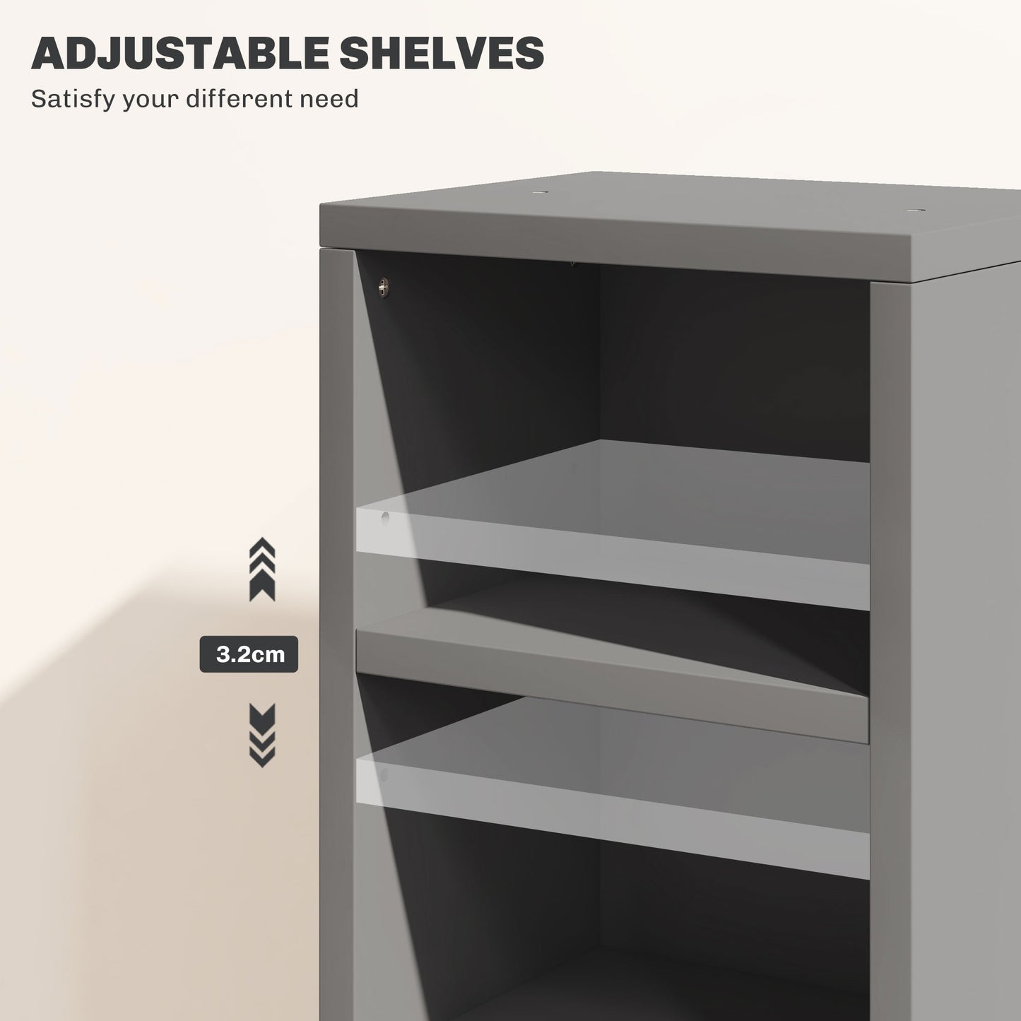 HOMCOM Set Of 2 CD Display Shelf Units With Adjustable Shelves High Gloss Grey Melamine