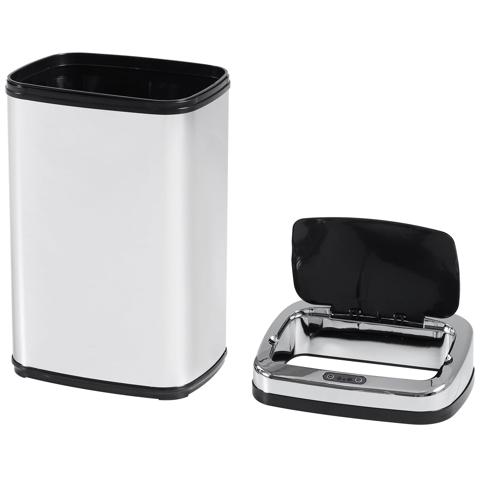 HOMCOM 30L Silver Stainless Steel Motion Sensor Trash Bin - ALL4U RETAILER LTD