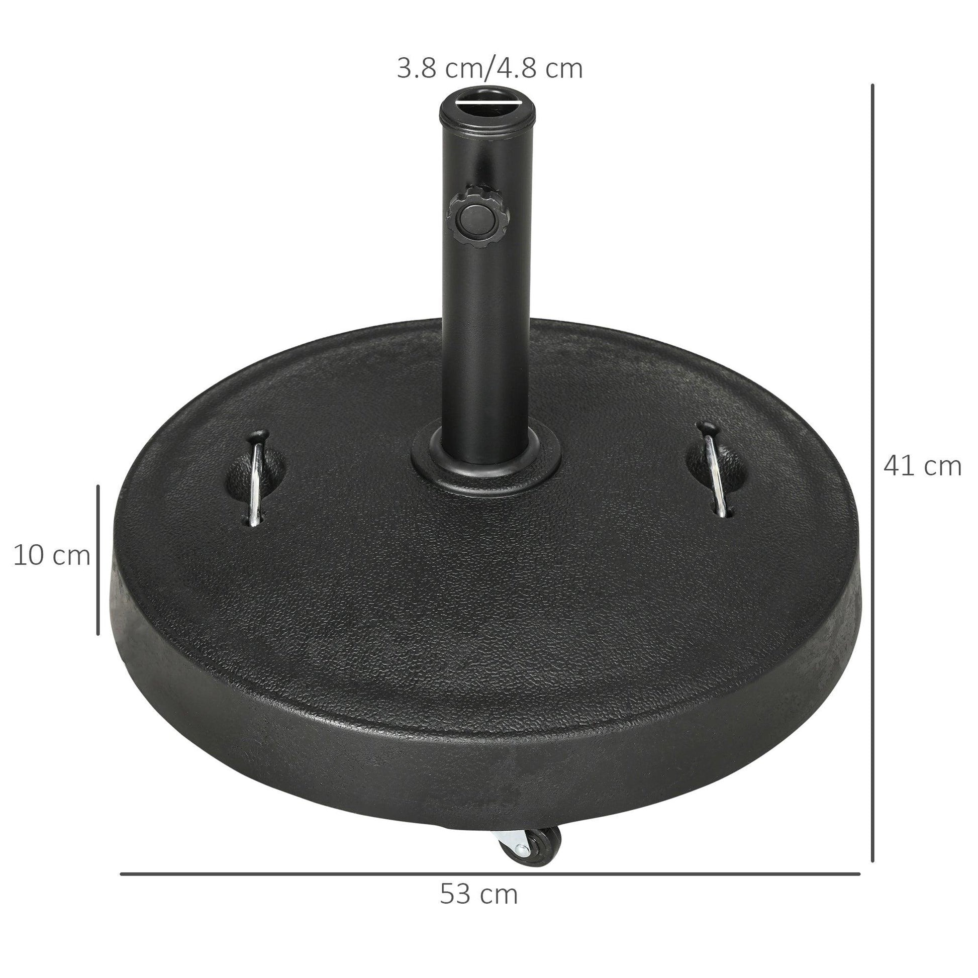 Outsunny Resin Garden Parasol Base - Round Outdoor Market Umbrella Stand - ALL4U RETAILER LTD