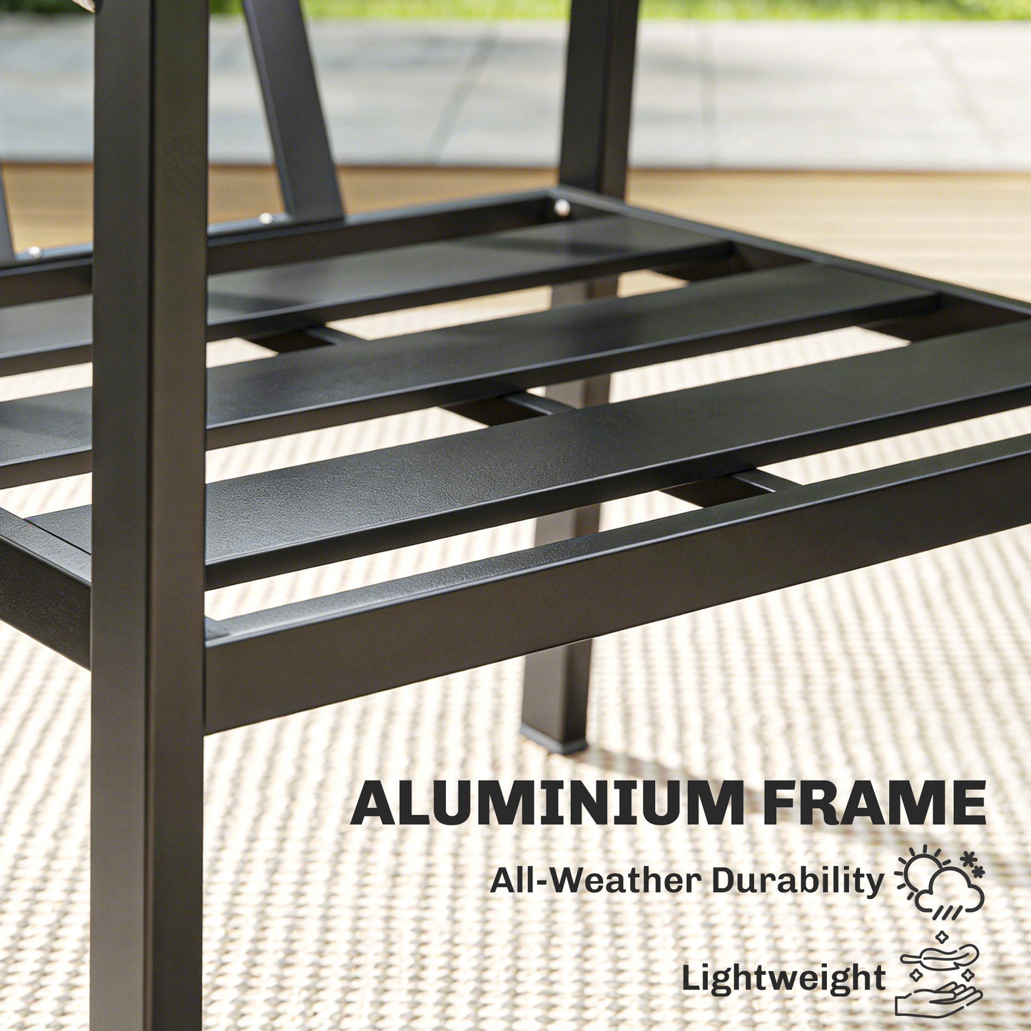 Outsunny Aluminium Garden Furniture Set 4 Seater Outdoor Patio Sofa Set With Loveseat And 2 Armchairs Slatted Table