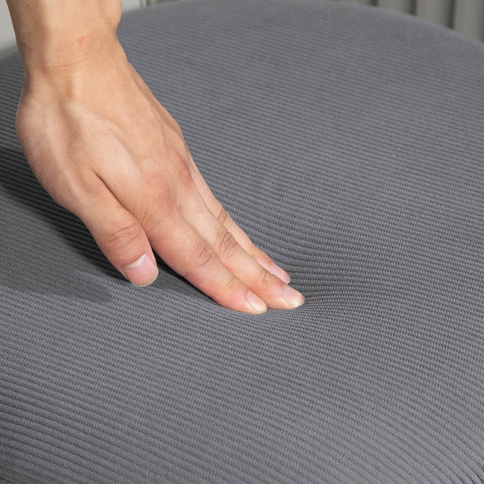 HOMCOM Stylish Nesting Storage Ottomans with Cushioned Tops - Light Grey - ALL4U RETAILER LTD