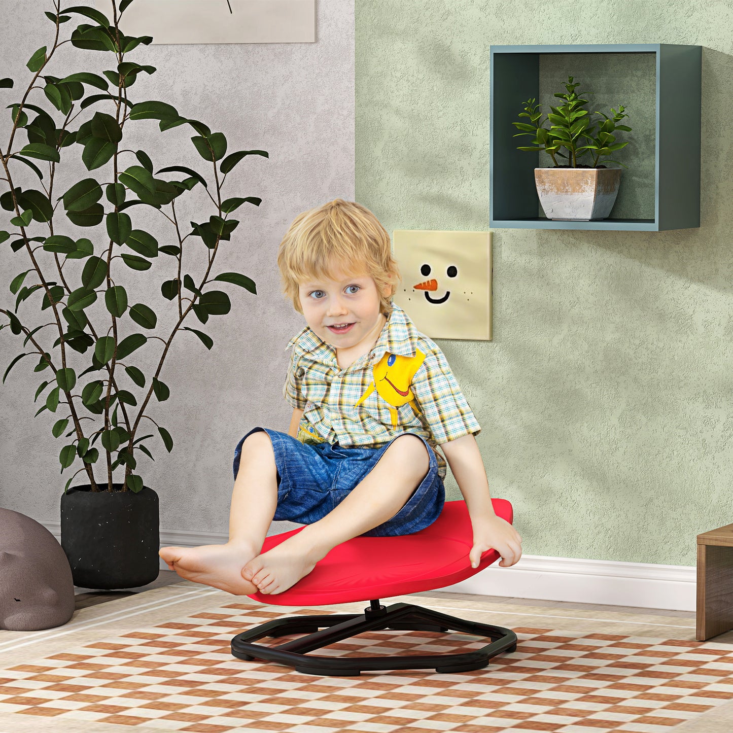 AIYAPLAY Sensory Spinning Chair For Kids Balance Coordination Non Slip Base PP Durable Toy Supports Up To 50kg