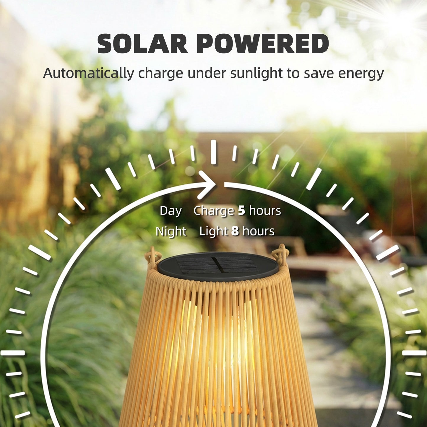 Outsunny Hanging Rattan Solar Lanterns 2 Pack with Handles for Patio Pathway Terrace Outdoor Brown Auto On Off