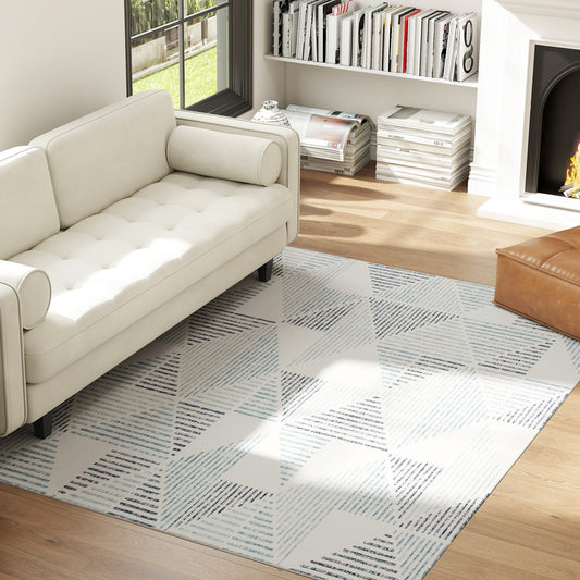 HOMCOM Geometric Rug Non Slip Washable 230 By 160 Cm For Living Room Dining Room Bedroom And Home Office Multi Coloured