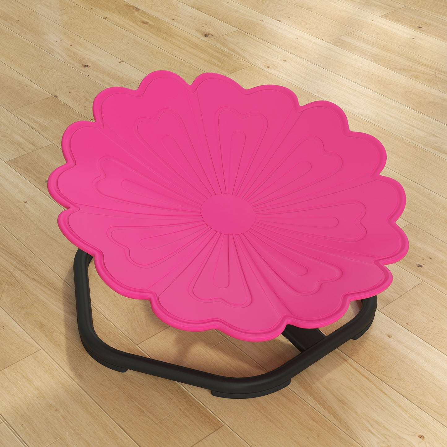AIYAPLAY Flower Shaped Sensory Spinning Chair for Kids with Non Slip Base Pink Balance and Coordination